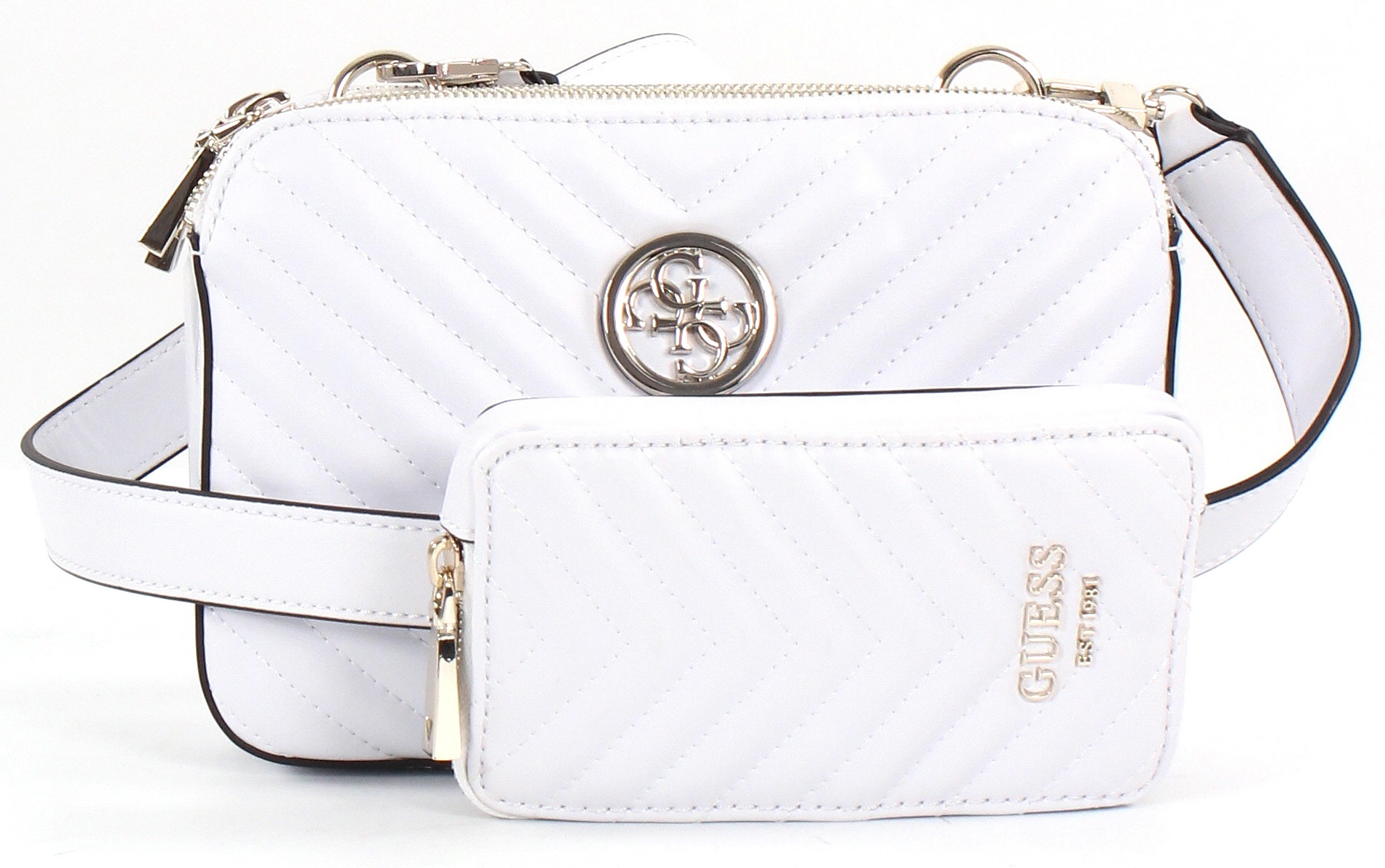 Guess Shoulder Bag Blakely, White webstore