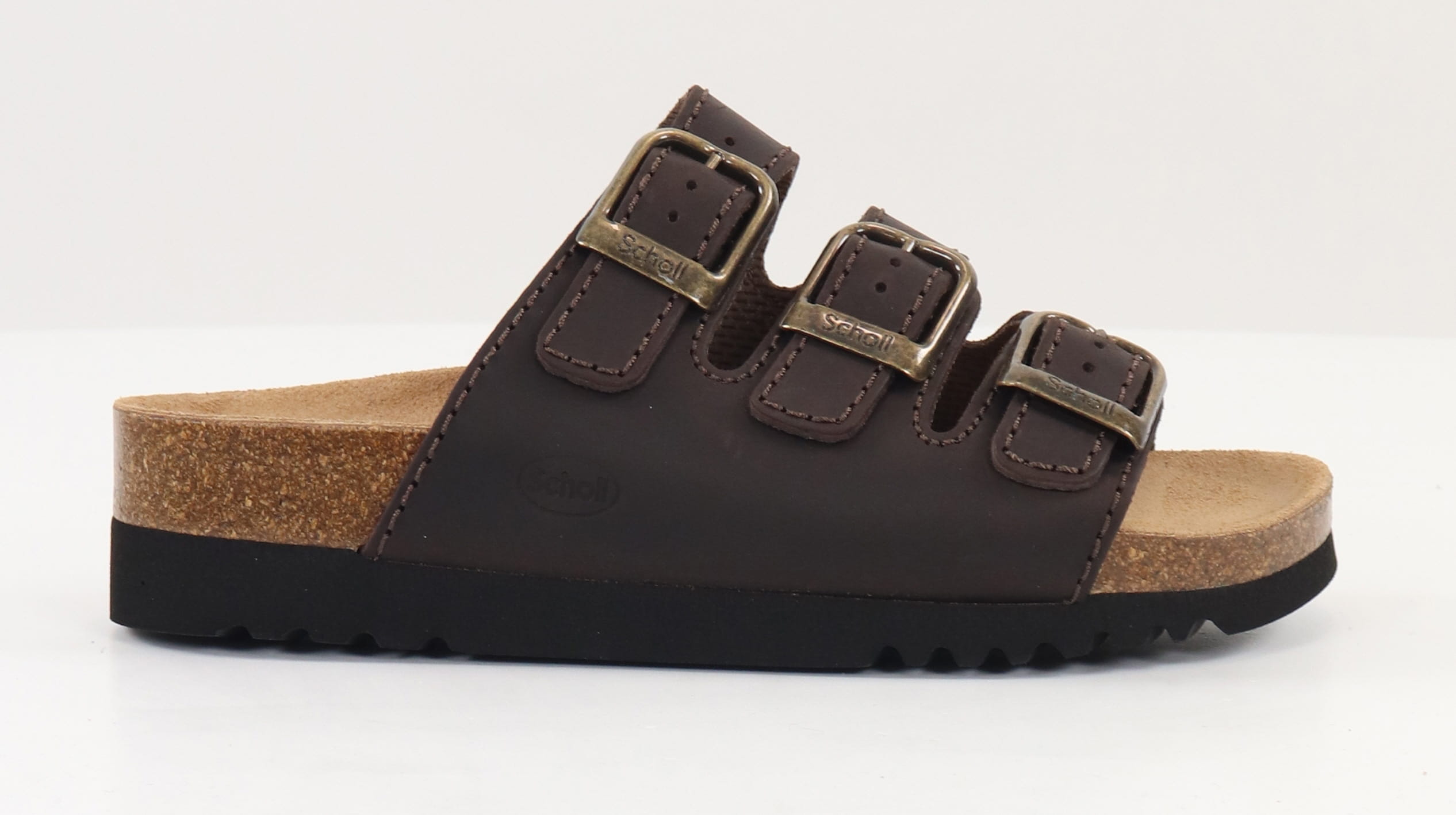 Scholl Mules Rio wedge dk brown webstore