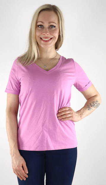 Pieces T-shirt v-neck violet - Women's T-shirts - 132880 - 1