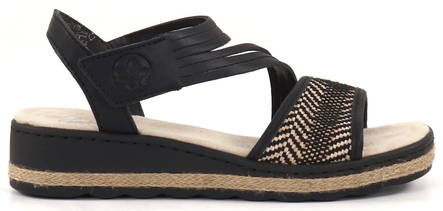 Rieker Sandals 61764-00 black multi - Rieker women`s sandals - 133480 - 1