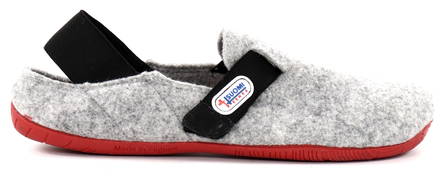 Suomi Kenkä Barefoot Shoes, Grey/Red - Men's slippers - 129680 - 1