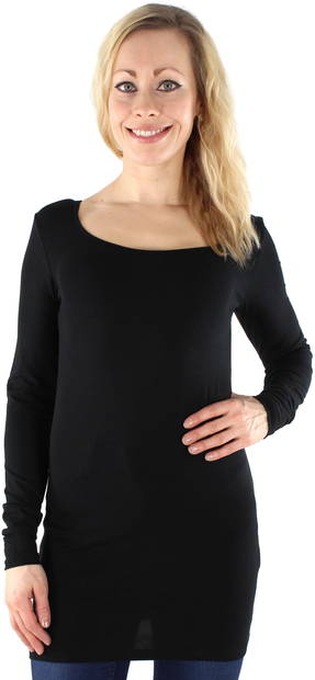 Vero Moda Women's Shirt Maxi my soft long black, white - Women's long sleeved shirts - 119190 - 1