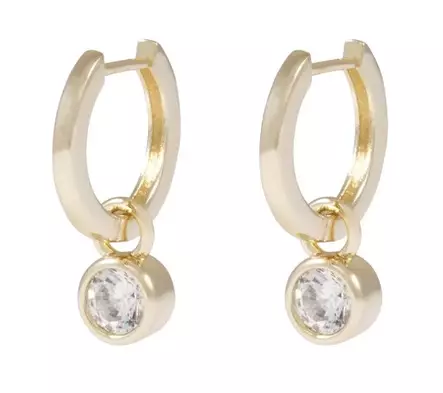 Snö of Sweden Earrings Domino gold/clear - Earrings - 138640 - 1