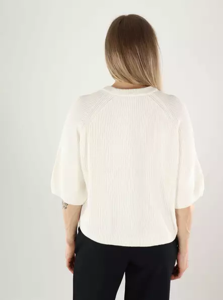 JJXX cotton sweater Twist snow white - Women's knitwear - 140160 - 2