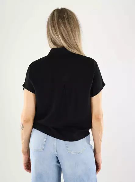 Pieces t-shirt linen shirt black - Women's T-shirts - 140780 - 2