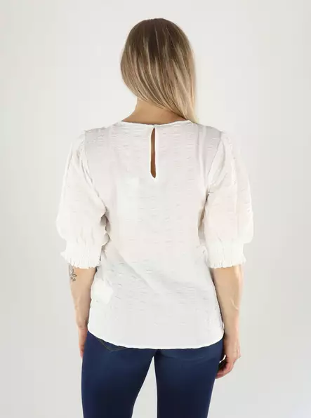 Vila Shirt 2/4 O-NECK TOP snow white - Women's T-shirts - 141410 - 2