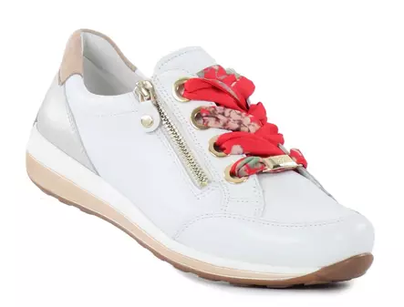 Ara women's genuine leather sneakers 12-34587 weiss/gold/camel - Women's sneakers - 140370 - 1