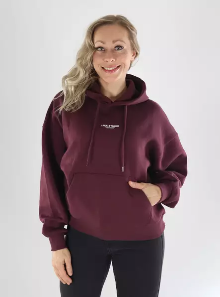 JJXX Hoodie JXSTUDIO VESTERBRO LS RLX HOOD winetasting - Women's hoodies and colleges - 141620 - 1