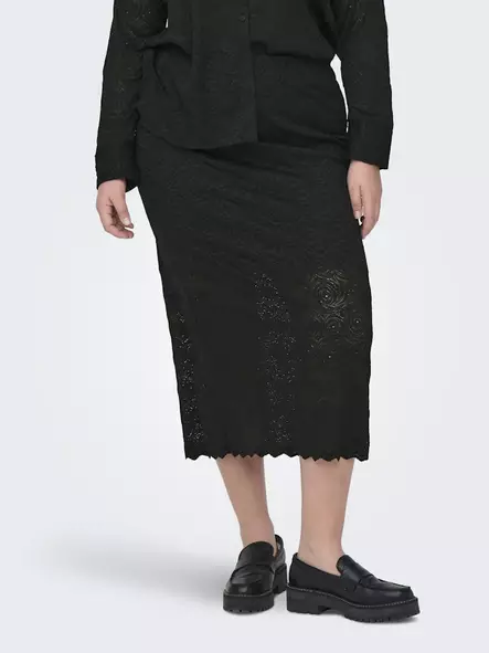 Only Carmakoma plus size Lace Skirt Calf Lace black - Skirts - 137920 - 1