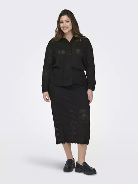 Only Carmakoma plus size Lace Skirt Calf Lace black - Skirts - 137920 - 2