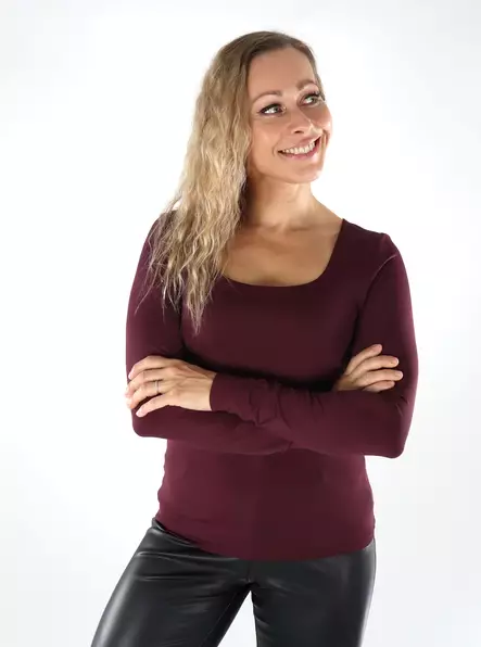 Only women's shirt 2-way Deep Neck winetasting - Women's long sleeved shirts - 139000 - 2