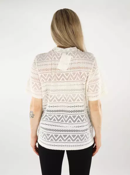Only women's lace t-shirt O-Neck cloud dancer - Women's T-shirts - 138760 - 2