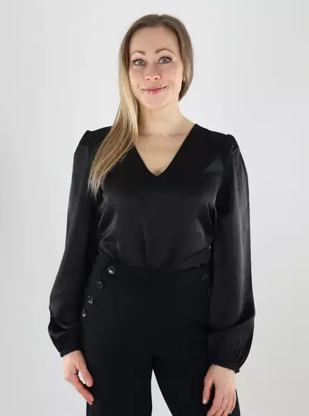 Vila women's shirt Smock Satin black - Women's long sleeved shirts - 140180 - 1