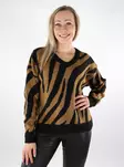 Vila women's sweater V-Neck black/zebra rubb - Women's knitwear - 137190 - 1