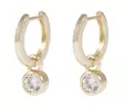 Snö of Sweden Earrings Domino gold/clear - Earrings - 138640 - 1