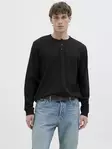 Jack&Jones men's shirt JJEDOVER Henley black - Men's long sleeved shirts - 138930 - 1