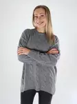 Only women's sweater Long medium grey - Women's knitwear - 139280 - 1
