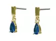 Snö of Sweden Earrings Trinity drop pin gold/denim - Earrings - 141610 - 1