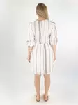 JDY striped cotton dress 3/4 cloud dancer/shitake - Dresses and tunics - 138540 - 2