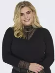 Only Carmakoma plus size ribbed shirt Rib Lace black - Women's long sleeved shirts - 137610 - 4