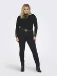 Only Carmakoma plus size ribbed shirt Rib Lace black - Women's long sleeved shirts - 137610 - 2