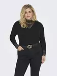 Only Carmakoma plus size ribbed shirt Rib Lace black - Women's long sleeved shirts - 137610 - 1
