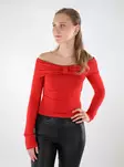 Only women's shirt Off Shoulder mars red - Women's long sleeved shirts - 137660 - 1