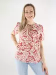 Vero Moda women's t-shirt VMBALI V-Neck marsala/bali - Women's T-shirts - 138160 - 1