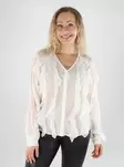 Vila women's blouse Flounce V-Neck cloud dancer - Women's shirts and blouses - 139560 - 1