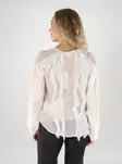 Vila women's blouse Flounce V-Neck cloud dancer - Women's shirts and blouses - 139560 - 2