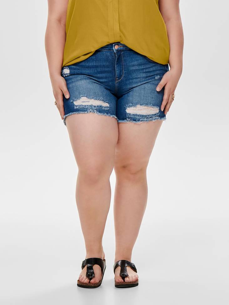 Only Carmakoma Shorts Pop push up, Blue - Women's shorts and capris - 123610 - 1