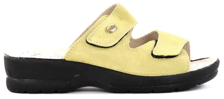 Golden Fit Mules 714 yellow suede - Women's work shoes - 127180 - 1