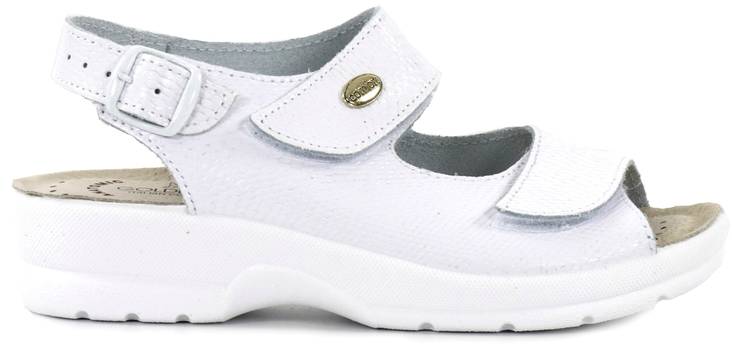 Golden Fit Sandals 696, White shiny - Women's work shoes - 127830 - 1