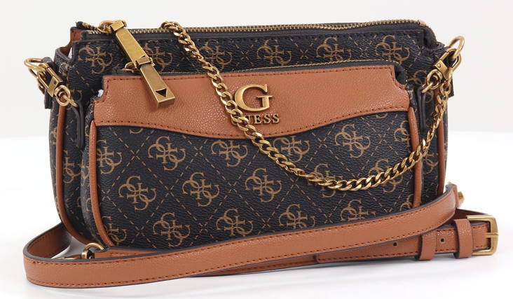 Guess Shoulder Bag Nell brown logo/cognac - Stilettoshop.eu webstore