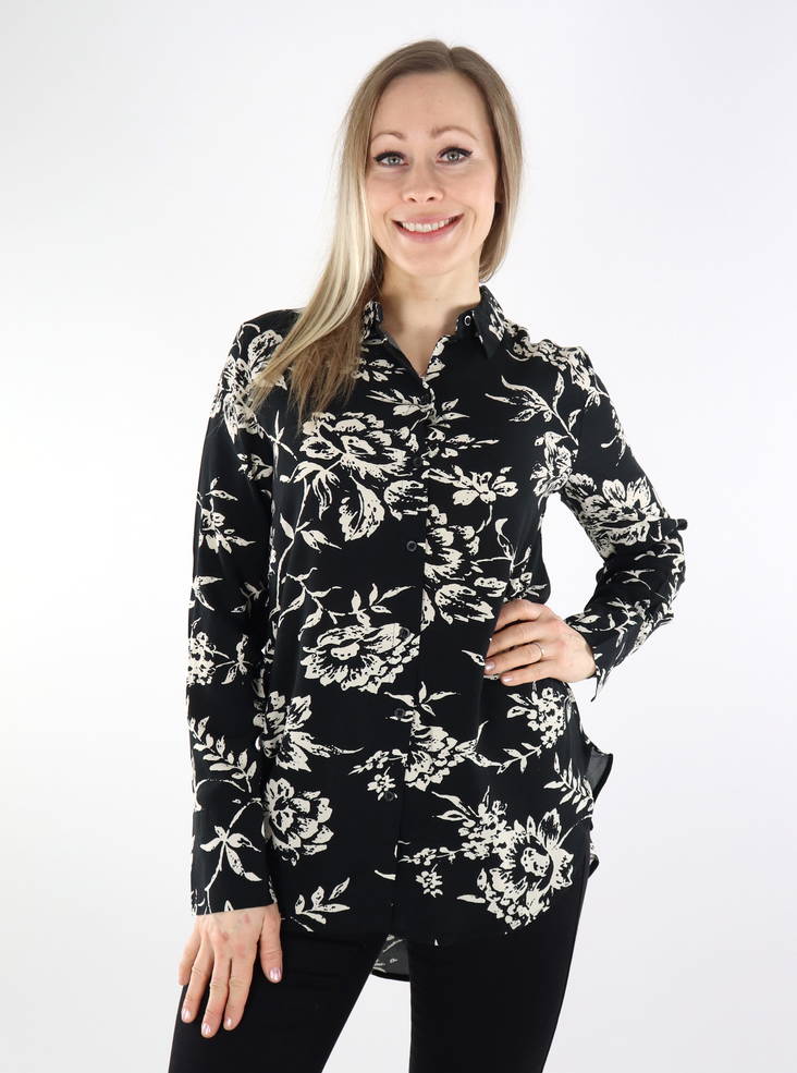 JDY women's Dress Shirt Loose black / floral pattern - Women's shirts and blouses - 135500 - 1