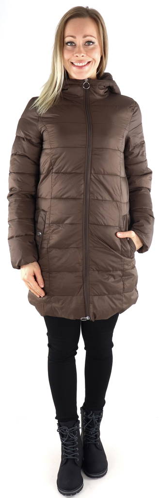 JDY Lightweight Quilted Coat long chocolate - Women's light winter jackets - 131960 - 1