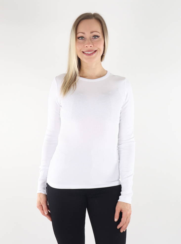 JJXX Shirt rib bright white - Women's long sleeved shirts - 134670 - 1