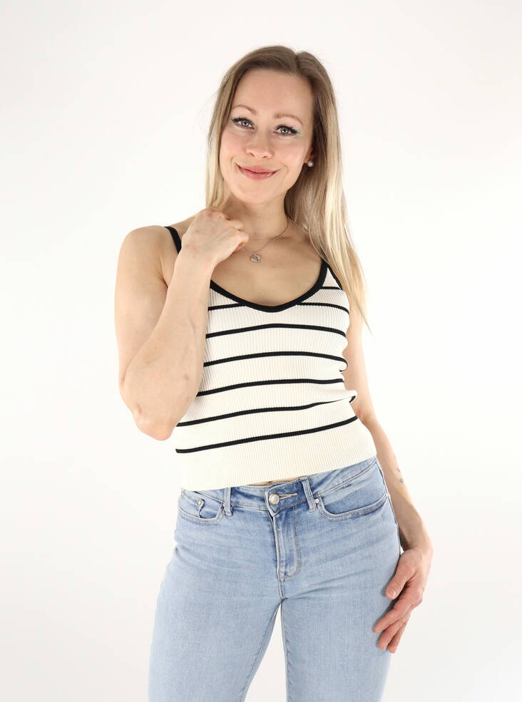 JJXX women's top vanilla ice/black - Women's tank tops - 135950 - 1