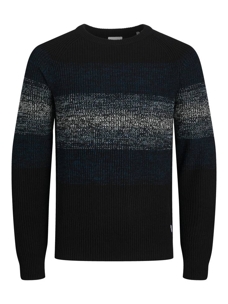 Jack&Jones Sweater Panel black/sailor blue - Men's knitwear - 134750 - 1