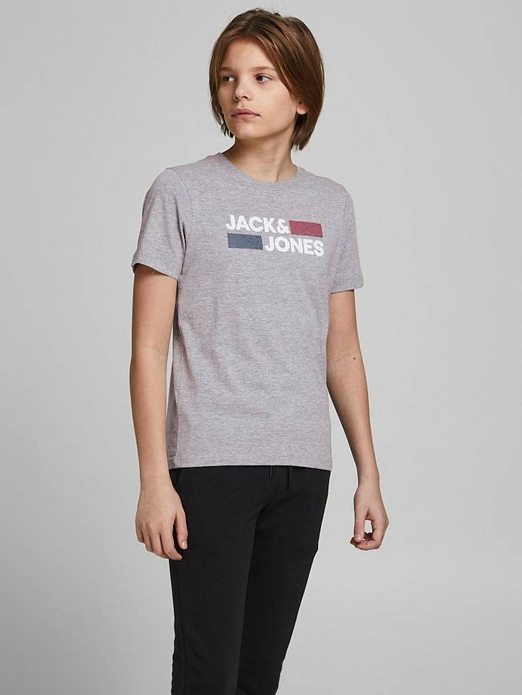 Jack Jones Boy s T Shirt Corp logo blue gray Stilettoshop.eu webstore