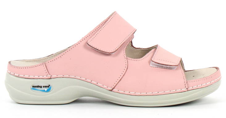Nursing Care Machine Washable Work Shoes Leather, Light Pink - Women's work shoes - 122670 - 1