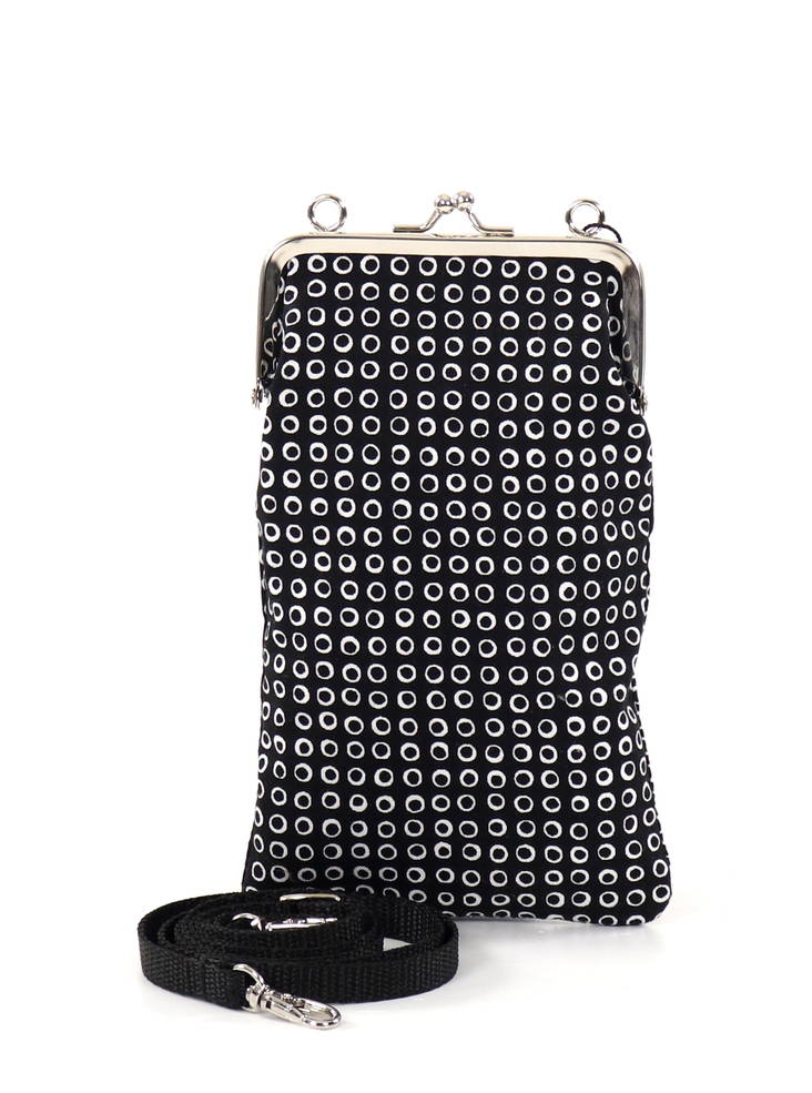 Nabo K556 purse with shoulder strap black / ball pattern - Wallets - 134380 - 1