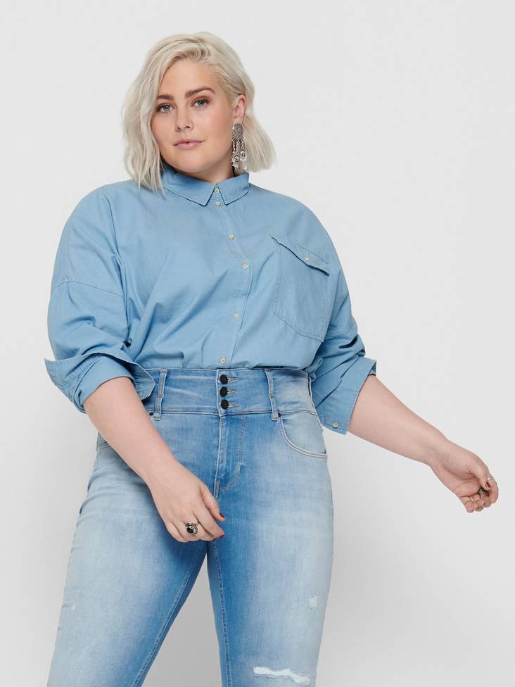 Only Carmakoma Dress Shirt, Light Blue - Women's shirts and blouses - 128500 - 1