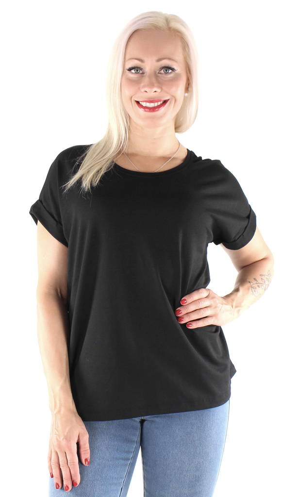 Only women's T-Shirt, loose model Moster black/solid black - Women's T-shirts - 126540 - 1