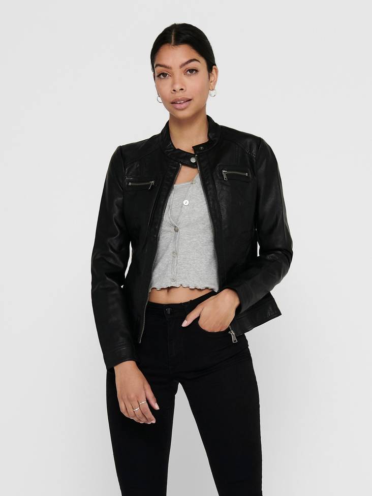 Only Jacket Bandit faux pu, Black - Women's leather- and pu-jackets - 125710 - 1