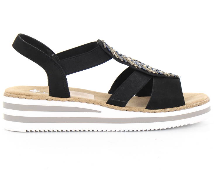 Rieker Sandals V02C1-00, Black - Rieker women`s sandals - 125790 - 1