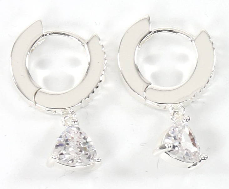 Snö of Sweden Earrings Lisbon ring silver/clear - Earrings - 133040 - 1