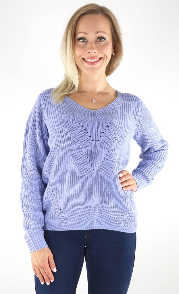 Vila Sweater v-neck pale iris - Women's knitwear - 131430 - 1
