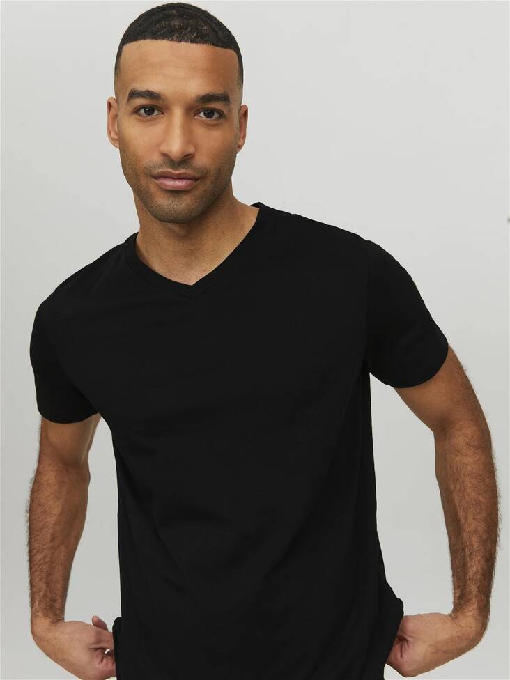 Jack&Jones men's t-shirt Organic V-neck black - Men's T-shirts - 136220 - 1