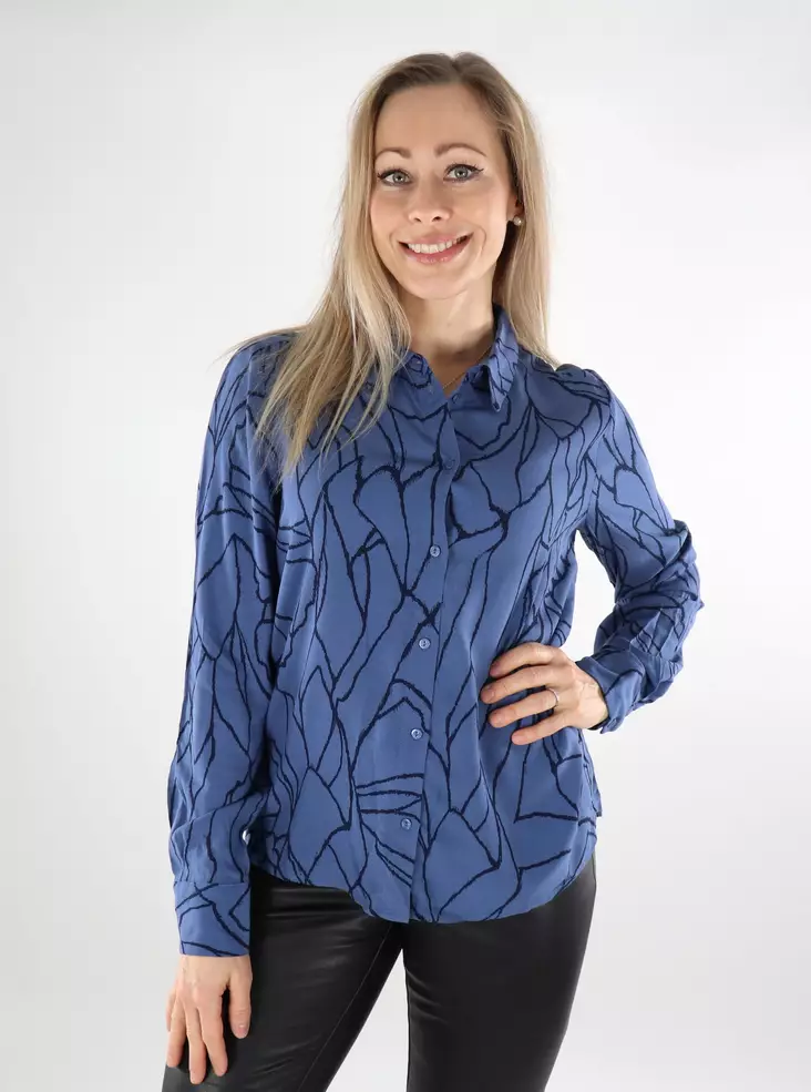 Vila women's dress shirt Bijou blue/tri - Women's shirts and blouses - 137380 - 1